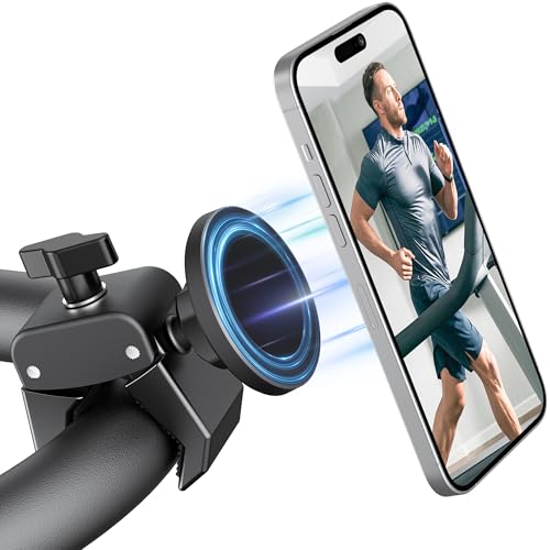Phone Holder for Peloton Bike, Magnetic Phone Mount Clamp for Spin Bicycles