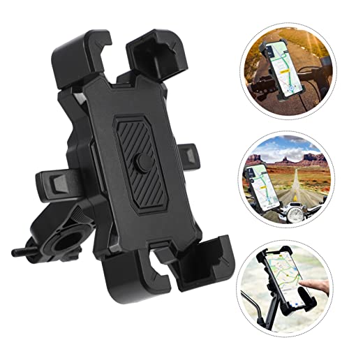 PRETYZOOM Adjustable Motorcycle Cellphone Mount with Shockproof Vibration Dampener Bike Phone Holder for Handlebars Skid Protection Compatible with Motorbikes and Electric Scooters
