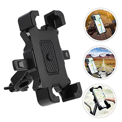 PRETYZOOM Adjustable Motorcycle Cellphone Mount with Shockproof Vibration Dampener Bike Phone Holder for Handlebars Skid Protection Compatible with Motorbikes and Electric Scooters