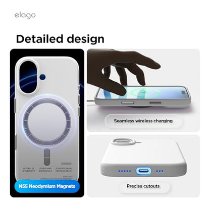elago Premium Magnetic Silicone Case for iPhone 17 White | Compatible with MagSafe, Liquid Silicone Material, Protection, Shockproof, Slim Phone (White) - color: White, size: iPhone 17