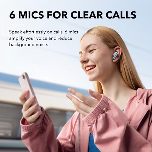 soundcore by Anker Liberty 4 NC Wireless Earbuds - color: Light Blue