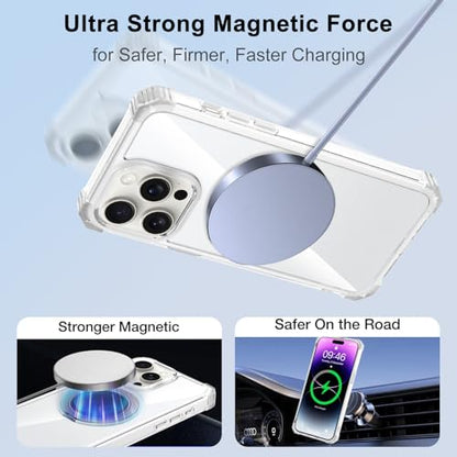 Clear Case for iPhone 14 Pro Max Magnetic 360 Rotatable Ring Stand | Military Grade Heavy Duty Cover with 360 Rotatable Ring Kickstand -260417 - color: Clear, size: iPhone 14 Pro Max