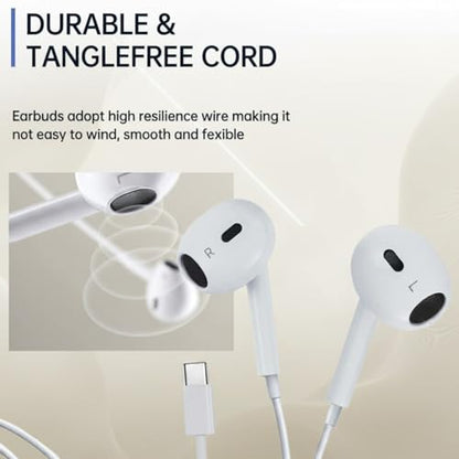 2Pack USB C Headphones Wired USBC Earbuds for iPhone 17 16 15 Pro Max