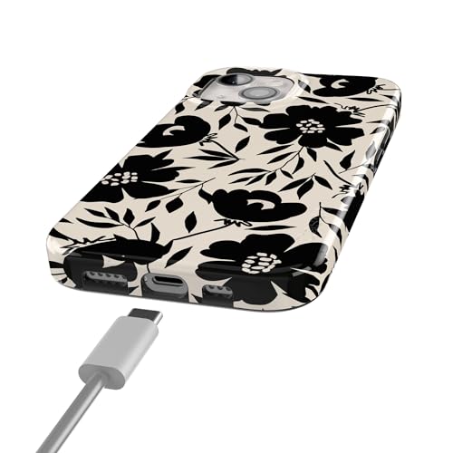 Casely iPhone 15 Plus Case | Dark Fantasy | Contrast Floral | Compatible with MagSafe | Classic Ultra Slim Design - color: Dark Fantasy | Contrast Floral