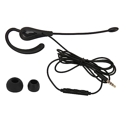aqxreight Single Ear Headset with Microphone Wired Office Earpiece Noise Cancelling Monaural Headset for Call Center Phone Computer - size: 3.5mm