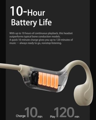 New Bone Conduction Headphones Bluetooth 6.0, Open Ear Headphones with Mic, 3 EQ Modes, Anti-Leak Audio, Dual Pairing, 10H Playtime, 25g Lightweight, IP65 Waterproof for Running, Cycling & Hiking