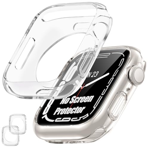 [2 Pack] Bumper Case for Apple Watch SE3/SE2/SE/Series 6/5/4 44mm, Clear - color: Clear+Clear, size: 44 mm SE/Series 6/5/4