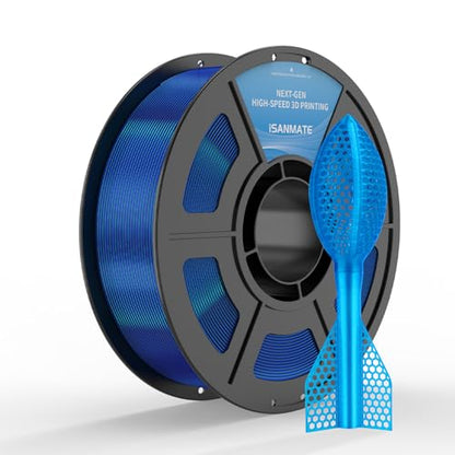 iSANMATE TPU Filament 1.75mm, Clear Blue TPU 95A HF High Speed, 1kg | Flexible Tough Wear-Resistant Elastic; HF TPU 50-100mm/s; Compatible with Bambu Lab and Most FDM 3D Printer; for TPU Beginner - color: Clear Blue, size: TPU-HS-95A