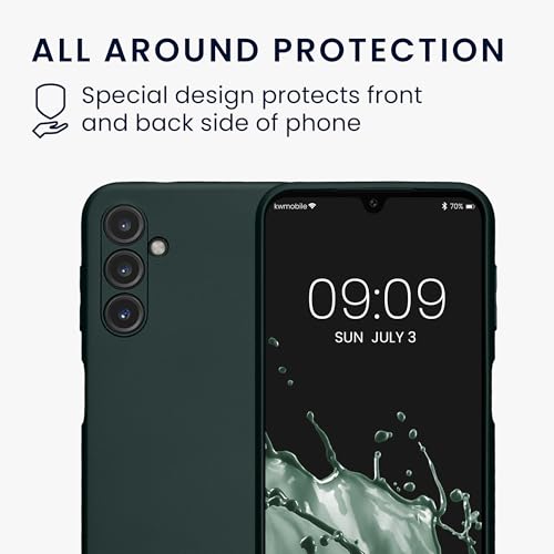 kwmobile Case Compatible with Samsung Galaxy A14 5G Case -Soft TPU Back Phone Cover - with Metallic Look - Metallic Teal - color: metallic teal, size: Galaxy A14 5G
