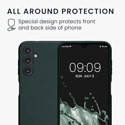 kwmobile Case Compatible with Samsung Galaxy A14 5G Case -Soft TPU Back Phone Cover - with Metallic Look - Metallic Teal - color: metallic teal, size: Galaxy A14 5G