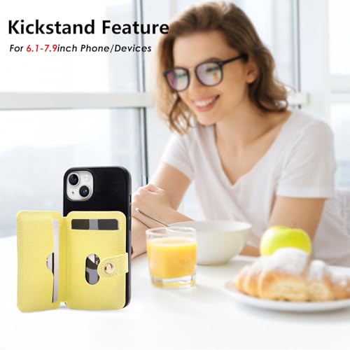 M-Plateau Phone Wallet Stick on for Cases, Sticky Wallet for Back of Phone - color: Yellow