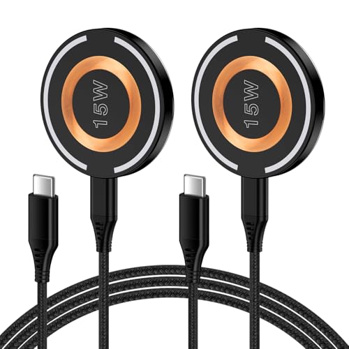 Magnetic Wireless Charger for iPhone 18 Pro/18Pro Max/17/16/15/14/13/12 Series,AirPods3/2/Pro, 2Pack 15W Mag-Safe Charger Fast Charging Pad for Samsung S26/25/24/23, Pixelsnap Charger for Google Pixel