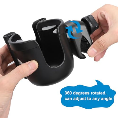 Accmor Wheelchair Cup Holder with Phone Holder, ﻿Universal 360° Rotatable Walker Cup Holder Rollator Scooter Accessory - color: Koala