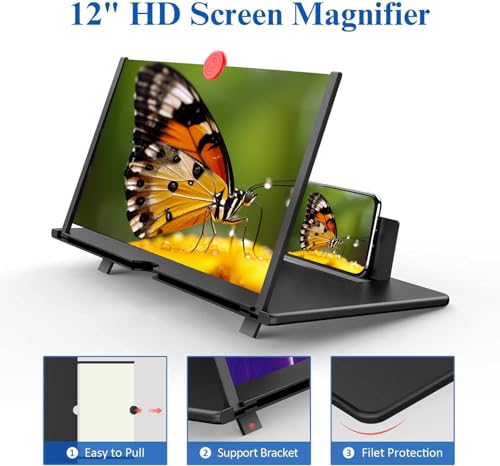 12 inch 3D HD Magnifying Screen Magnifier for Cell Phone - color: Red-12