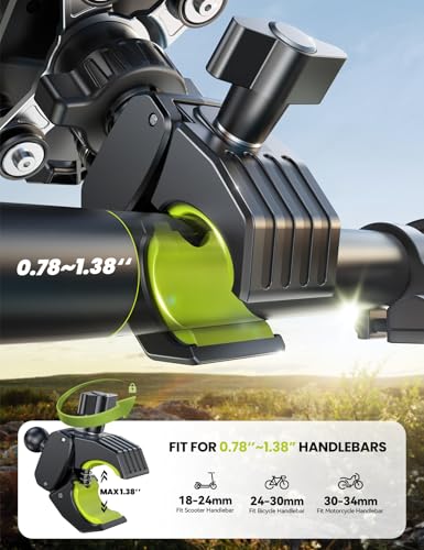 Motorcycle Phone Mount Holder -[Dual Vibration Dampener] [7.2'' Big Phone Friendly] Bike Phone Holder Mount Motorcycle Accessories Bicycle Handlebar Phone Mount for iPhone, Galaxy All Cell Phones