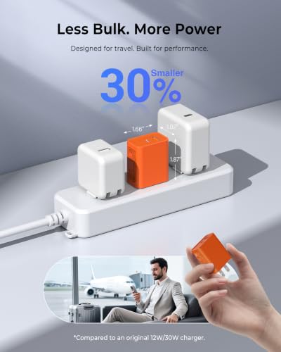 3 Pack USB C Wall Charger, 20W Durable Dual Port QC+PD 3.0 Power Adapter, Double Fast Plug Charging Block for Phone 14/15/16/17 Pro/Pro Max/Plus, XS/XR/X, Watch Series 8/7 Cube - color: Tangerine Red