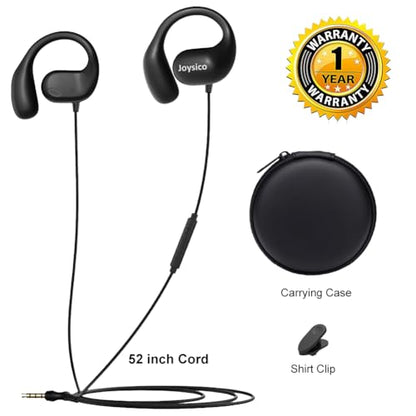 Joysico Wired Open Ear Headphones Over Ear Earbuds w Mic and Volume Control