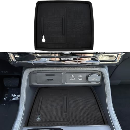 Center Console Silicone Mat Fit for Honda Pilot Accessories 2023-2026 - color: Black