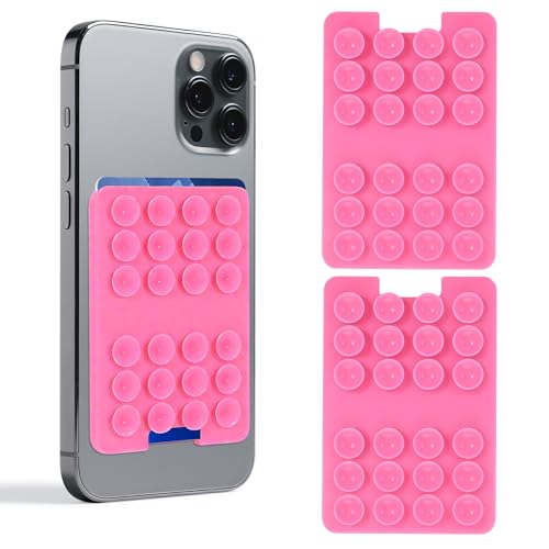 Classic - 2PCS Silicone Suction Phone Case Adhesive Mount - color: pink