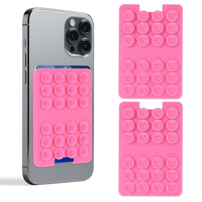 Classic - 2PCS Silicone Suction Phone Case Adhesive Mount - color: pink