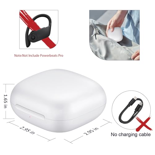 Replacement Charging Case Compatible for Powerbeats Pro, Charger Case with Bluetooth Pairing Sync Button, 700 mAh Built-in Battery, Capable of Charging 3 Times - color: Powerbeats Pro 1 White