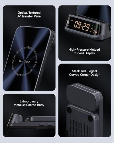 3-in-1 Charging Station for iPhone 18 Pro/18 Pro Max, 17/16/15/14/13/12 Series (Not for iPhone Duo), for Apple Watch 12/Ultra 4 & AirPods, SwanScout 708A (NO Adapter)