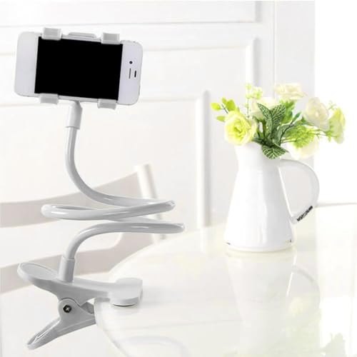 Gooseneck Cell Phone Holder Flexible for Desk Long Arm Mobile Phone Stand with Clip for Headboard & Bedside, Flexible Phone Stand Lazy Bracket Mount Clamp (Pink) - color: Pink