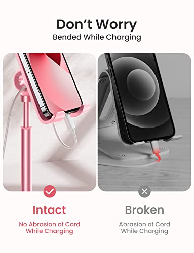 LISEN Cell Phone Stand iPhone Holder for Desk, Pink Gifts for Women Girls - color: A- Pink