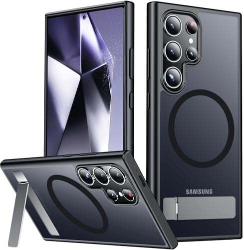 SPIDERCASE Magnetic for Samsung Galaxy S24 Ultra Case, [3 Stand Ways][ Military Grade Drop Protection] with Invisible Stand Shockproof Slim Case for S24 Ultra 5G,Black - color: Black, size: S24 Ultra