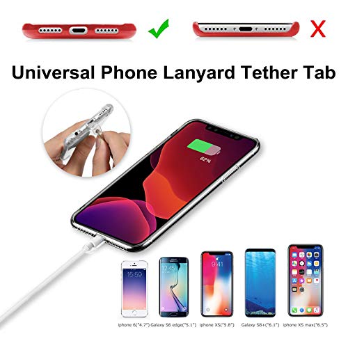 SHANSHUI Phone Tether Tab, 2PCS Universal Cell Phone Lanyard Tether Pad for All Smartphones Full Coverage Cases - color: Clear x1