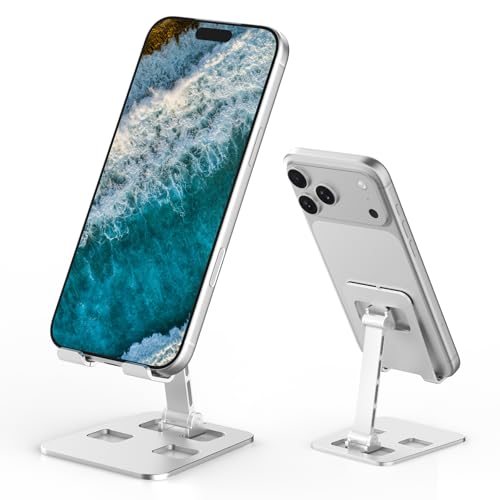Cell Phone Stand, Adjustable Angle Cell Phone Stand Aluminum Desktop Phone Holder Cradle Dock
