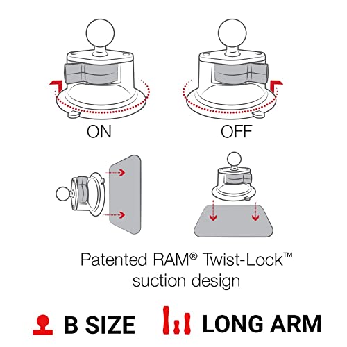 RAM MOUNTS X-Grip Large Phone Mount with Long Arm Twist-Lock Suction Cup - style: Long Arm