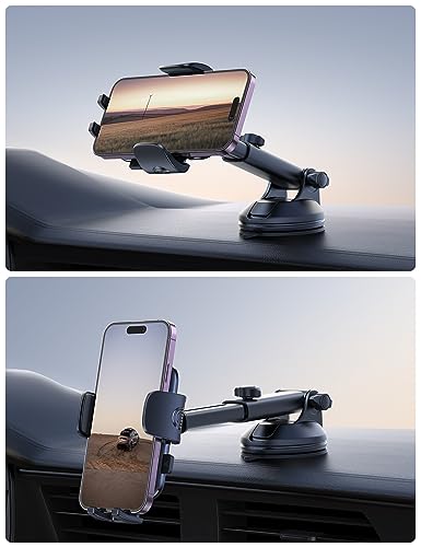 Lamicall Car Phone Holder Military-Grade Suction Cup Dashboard Windshield - color: NEW Upgraded - Dark Grey
