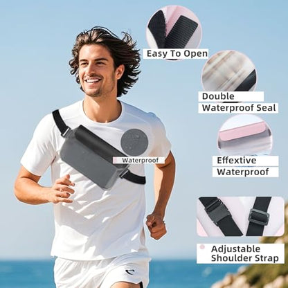Waterproof Phone Pouch, Transparent and Touchable Fanny Pack for Women Men, Universal Beach Bags Waterproof Sandproof with Adjustable Waist Strap (Pink) - color: Pink