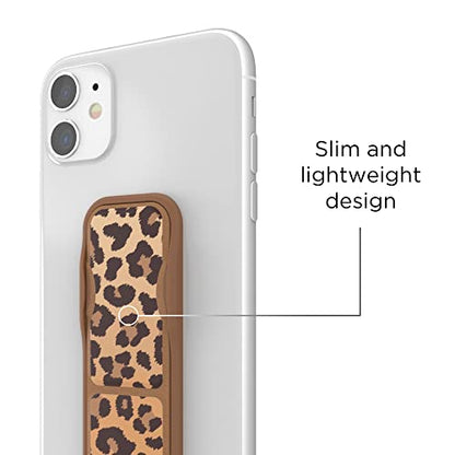 RICHMOND & FINCH Phone Grip Holder and Expanding Stand, Universal Finger Grip Kickstand Compatible with iPhone, Samsung and More, Multiple Viewing Angles, Soft Leopard Design