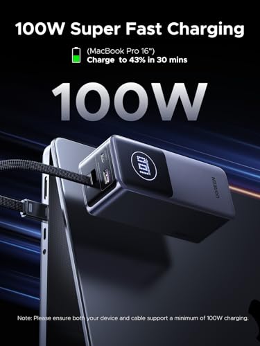 UGREEN Nexode 20000mAh 130W Built-in USB-C Cable Power Bank for iPhone 17