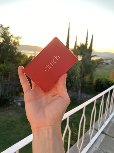 Clutch - Pro USB-C Portable Charger - Compatible with iPhone 15, 16, 17 & Android Devices - Power Bank Magnetic Battery - TSA Travel Approved - USB Rechargeable - Built-in Cable - 5000 mAh - 3.7oz - color: Red