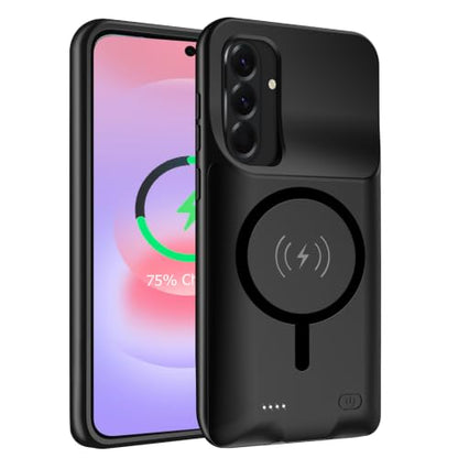 Battery Case for Galaxy A36/A56/A37,Upgraded 10000mAh High Capacity Rechargeable Portable Protective Extended Charger Case Wireless Charging Compatible (6.7 inch) Charging Case & Carplay Black - size: Galaxy A36/A56/A37