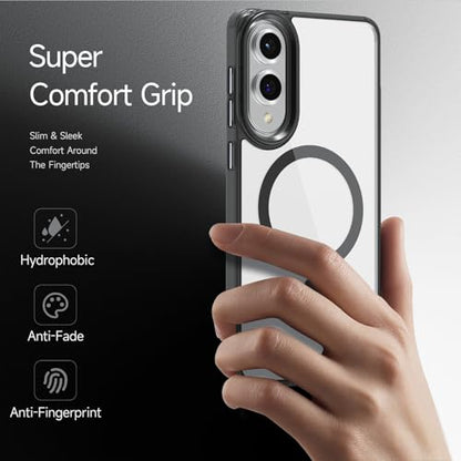 Lunivop for Samsung Galaxy s25 Edge Case Hard [Compatible with Magsafe Wireless Charging] Yellowing Resistant Magnetic Cover Clear para S 25 Edge 6.7 '' 5G 2025 Rugged Best Phone Cases Black - color: Black, size: Compatible with Samsung Galaxy S25 Edge