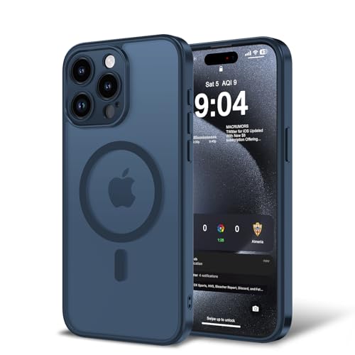 Magnetic Case for iPhone 13 Pro 6.1-Inch, [Compatible with Magsafe][Full Camera Protection] Ultra Slim Translucent Matte Shockproof Protection Phone Cover-Dark Blue - color: Dark Blue, size: iPhone 13 Pro