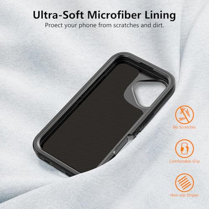 TUTUKII Magnetic for iPhone 16 Plus Case with Belt Clip Holster (Black) | MagSafe Compatible, Heavy-Duty Military-Grade Drop Protection, 3-Layer Rugged Shockproof Protective Cover 6.7-Inch - size: iPhone 16 Plus 6.1"