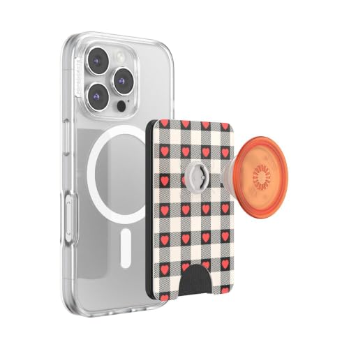 PopSockets Phone Wallet for MagSafe with Grip- Heartbreaker - color: Heartbreaker Gingham, style: MagSafe