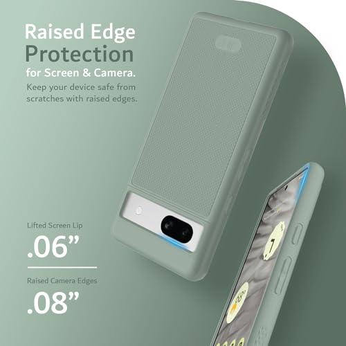 TUDIA MergeGrip [Dual Layer] Google Pixel 7a Case (2023), [Military Grade Drop Tested] Raised Edge for Screen&Camera Protection Slim Tough Heavy Duty 7A Phone Cases Cover - Green Lily - color: Green Lily, size: Standard Pixel 7a