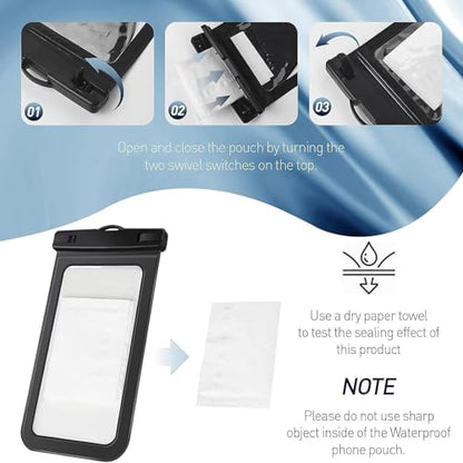 [2 Pack Waterproof Phone Case, Universal Dry Bag for iPhone 15/14/13/12 Pro Max, IPX8 Waterproof Pouch, Cruise Ship & Beach Essentials, Black & Green - 6.8" - color: A3-Black+Green-2 pack, size: 6.8in