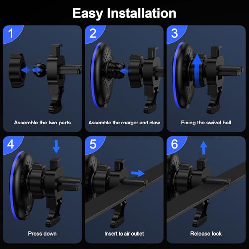 for Samsung Car Charger Wireless Car Mount Charger for Galaxy S26 Ultra S25 - color: Black-1