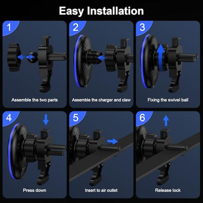 for Samsung Car Charger Wireless Car Mount Charger for Galaxy S26 Ultra S25 - color: Black-1