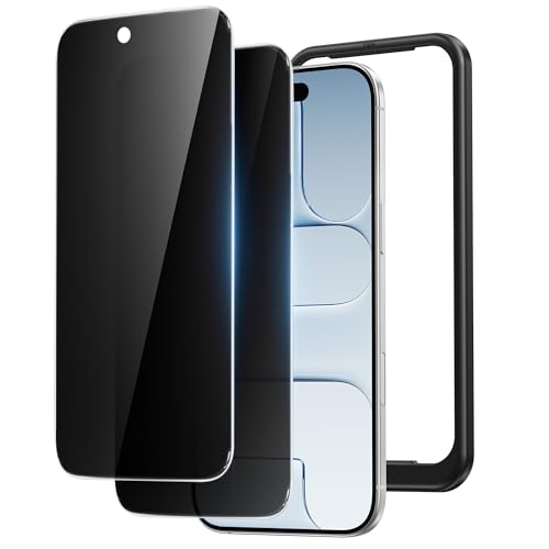 NIMASO for iPhone Air Screen Protector Privacy 6.5-Inch, 2 Pack 9H Hardness Anti-Spy Tempered Glass Military Grade Shatterproof, Anti-Scratch, with Easy Installation Tool - size: iPhone Air 6.5 inch