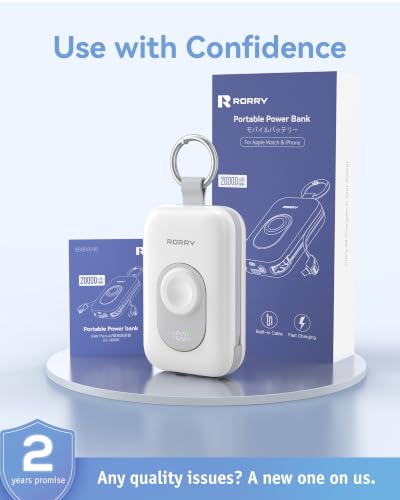 RORRY CharmGo Portable Charger, 20000mAh PD 30W Portable Charger Power Bank - color: White