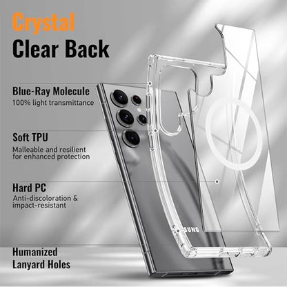 Oterkin Magnetic for Samsung Galaxy S25 Ultra Case Clear [Compatible with MagSafe][Anti-Yellowing][Built-in 4 Airbags][Military Grade Protection][Shockproof Slim] S25 Ultra Phone Case (Clear) - color: S25 Ultra-Clear, size: Galaxy S25 Ultra Case