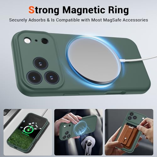 SUPFINE Silicone & Magnetic for iPhone 17 Pro Max Case - color: Acacia Green, size: iPhone 17 Pro Max